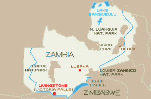Zambia Zimbabwe Map